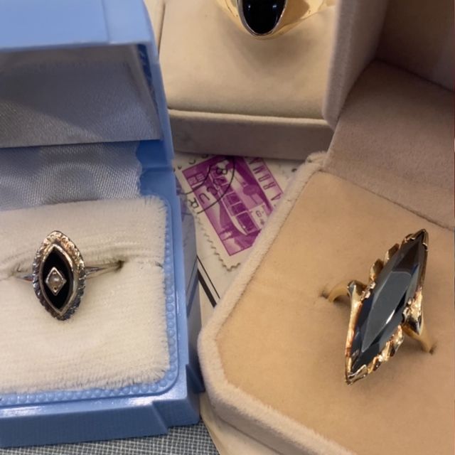 Guess which one out of these 3 rings doesn’t match the others…which one isn’t an onyx? Take our poll below in order of rings shown!